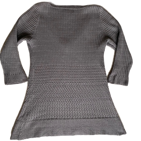 Calvin Klein  tunic sweater v-neck metallic thread Medium - Picture 3 of 13